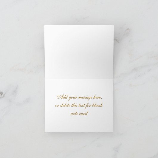 アイボリーおよび金ゴールドのサンキューカード サンキューカード (内部)