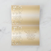 アイボリーおよび青銅の花柄のサンキューカード サンキューカード (内部)
