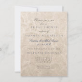 アイボリーくしゃくしゃになったカードクラフトブライダルシャワーパーティー 招待状 (正面)