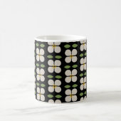 アイボリーつる植物-フローラ白黒マグカップ コーヒーマグカップ (中央)