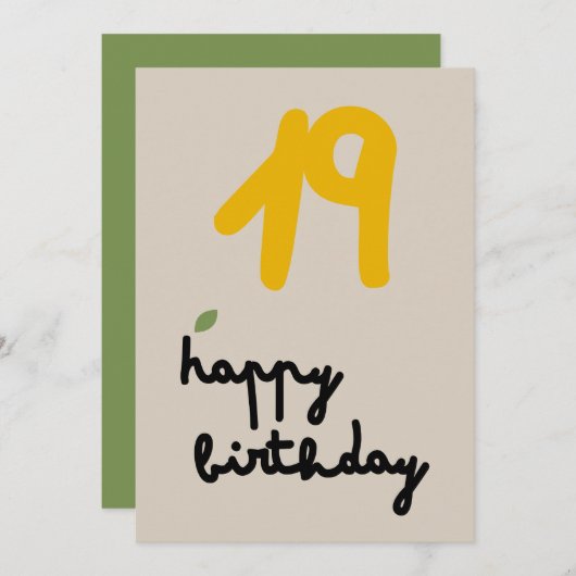 アイボリーつる植物-誕生日フローラ招待状カード シーズンカード (正面/裏面)