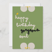 アイボリーつる植物-誕生日フローラ招待状カード シーズンカード (正面)