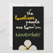 アイボリーつる植物-誕生日フローラ招待状カード シーズンカード (正面)