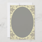 アイボリーとグレーのフローラフラット日付カードを保存 セーブザデート (裏面)