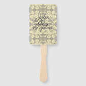 アイボリーとグレー結婚フローラのファン ハンドファン (正面)