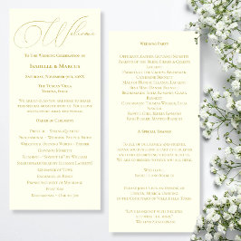 アイボリーとゴールドの結婚式プログラム プログラム