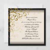 アイボリーとゴールドの誕生日パーティー 招待状 (裏面)