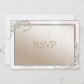 アイボリーとサテンのRSVP 招待状 (正面)
