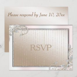 アイボリーとサテンのRSVP 招待状