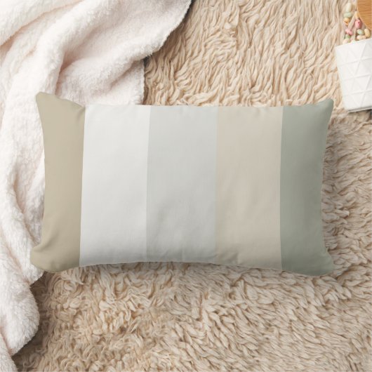 アイボリーとストライプのカーキランバーアクセント装飾用クッション ランバークッション (ブランケット)