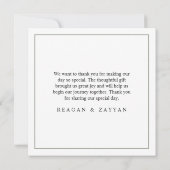 アイボリーとセージ結婚フローラサンキューカード サンキューカード (裏面)