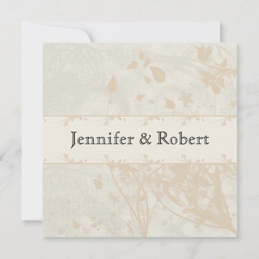 アイボリーとチャコールグレー ヴィンテージ アーバン 結婚式招待状 招待状 (裏面)