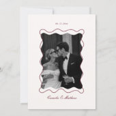アイボリーとバーガンディーの結婚式 招待状 (裏面)