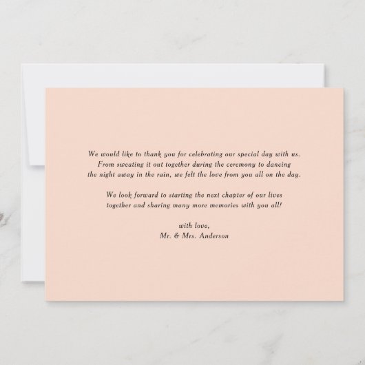 アイボリーとピーチウォーターカラー牡丹と紫陽花 サンキューカード (裏面)