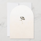 アイボリーとブラックの傘とリボンのブライダルシャワー 招待状 (裏面)