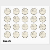 アイボリーとブラックの彼女のお気に入りのウェディングファーバー ラウンドシール (シート)