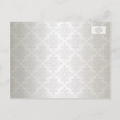 アイボリーとブラックダマスクウェディング招待状 案内ポストカード (裏面)