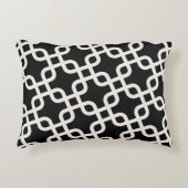 アイボリーとブラックパターン アクセントクッション (正面)
