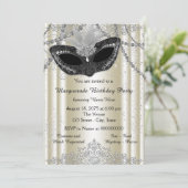 アイボリーとブラックパールマスカレードパーティー 招待状 (スタンド正面)