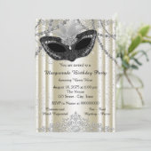 アイボリーとブラックパール・マスカレードパーティー 招待状 (スタンド正面)