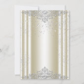 アイボリーとブラックパール・マスカレードパーティー 招待状 (裏面)