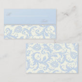 アイボリーとブルーダマスクプレイスカード プレイスカード (正面/裏面)