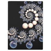 アイボリーとブルーパールスパイラルクリップボード クリップボード (裏面)