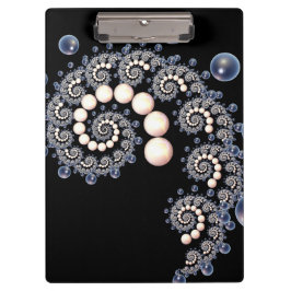 アイボリーとブルーパールスパイラルクリップボード クリップボード