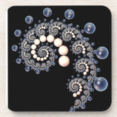 アイボリーとブルーパールスパイラルコースター コースター (正面)