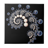 アイボリーとブルーパールスパイラルセラミックタイル タイル (正面)