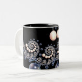 アイボリーとブルーパールスパイラルツートンマグ ツートーンマグカップ (正面左)