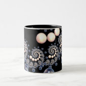 アイボリーとブルーパールスパイラルツートンマグ ツートーンマグカップ (中央)