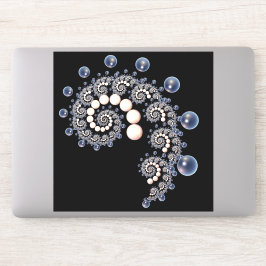 アイボリーとブルーパールスパイラルビニールステッカー シール