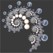 アイボリーとブルーパールスパイラルビニールステッカー シール (正面)