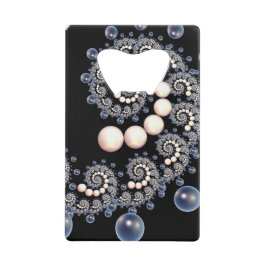 アイボリーとブルーパールスパイラルボトルオープナー クレジットカード栓抜き