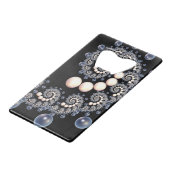 アイボリーとブルーパールスパイラルボトルオープナー クレジットカード栓抜き (正面アングル)