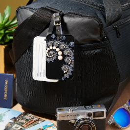 アイボリーとブルーパールスパイラルラゲッジタグ ラゲッジタグ