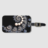 アイボリーとブルーパールスパイラルラゲッジタグ ラゲッジタグ (正面横)