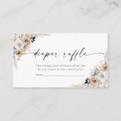 アイボリーとブルーボホフローラおむつラッフルカード エンクロージャーカード (正面)