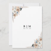 アイボリーとブルーボホフローラ前夜 招待状 (裏面)