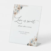 アイボリーとブルーボホフローラ愛は甘いサイン 台座サイン (正面)