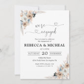 アイボリーとブルーボホフローラ我々は婚約した 招待状 (正面)