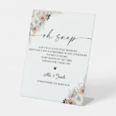 アイボリーとブルーボホブライダルシャワーオースナップサイン 台座サイン (正面)