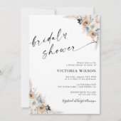 アイボリーとブルーボホブライダルシャワー招待 招待状 (正面)