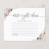 アイボリーとブルーボーフローラデート夜アイディアカード (裏面)