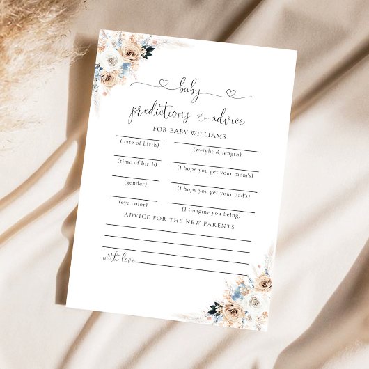 アイボリーとブルーボーフローラベビー予測カード