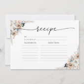 アイボリーとブルーボーフローララージレシピカード 招待状 (正面)