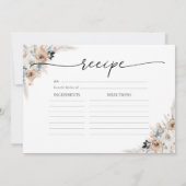 アイボリーとブルーボーフローララージレシピカード 招待状 (裏面)