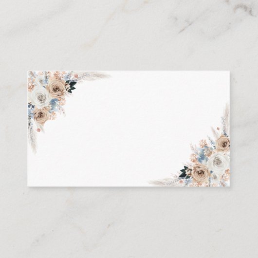 アイボリーとブルーボーフローラレシピリクエストカード エンクロージャーカード (裏面)