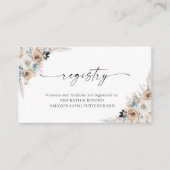 アイボリーとブルーボーフローラレジストリカード エンクロージャーカード (正面)